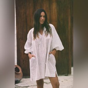 Daughters of India Poet Mini Dress in Vanilla